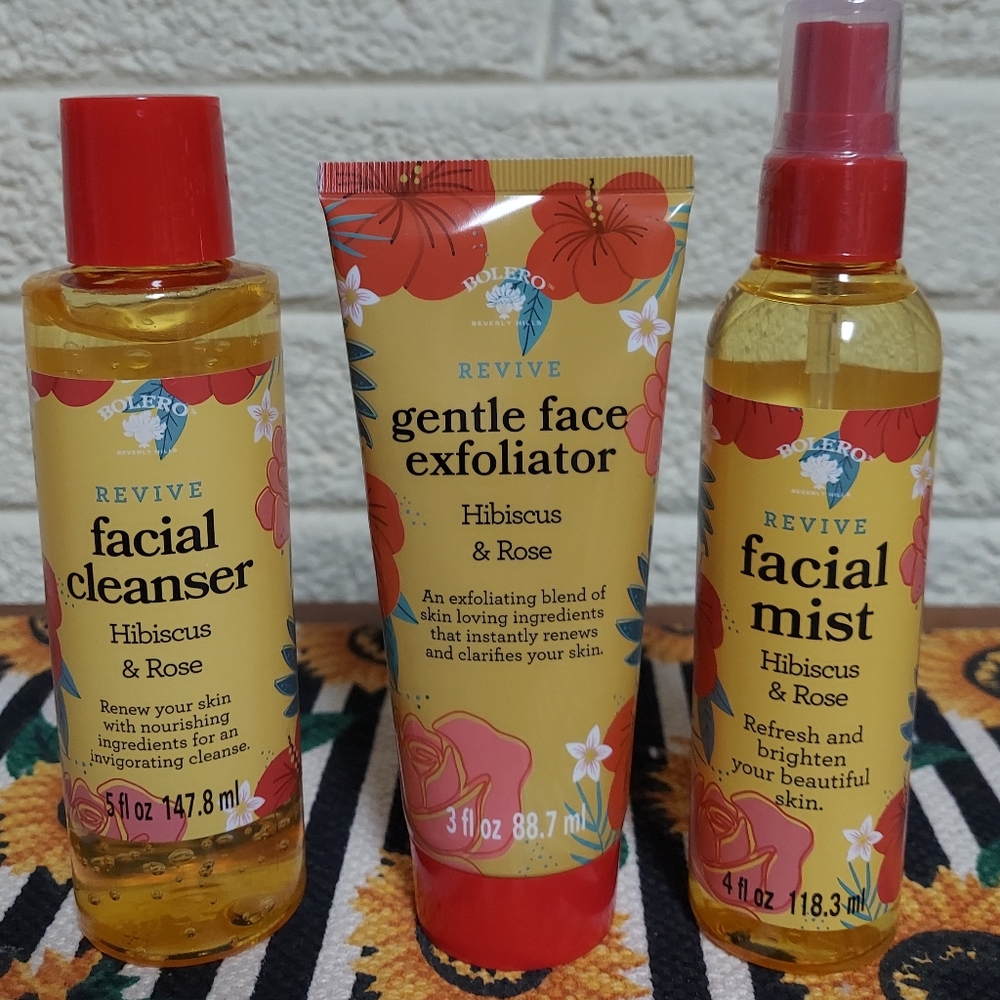 BOLERO Beverly Hills REVIVE Facial products **with Hibiscus & Rose Bundle 3x $8